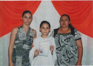 Filha Sandra, neto Daniel e Ana.