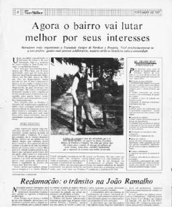 Manchete: anúncio da melhoria no bairro