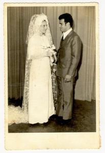 Matrimônio de José Farina e Lurdes Farina, realizado na residência em Vila Iolanda. A cerimônia foi no Clube pois ambos são evangélicos.