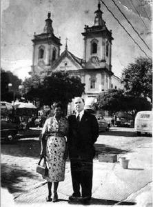 Retrato de Pedro Lanzoni e Ormezinda Rosa Lanzoni quando viajaram para Aparecida do Norte.