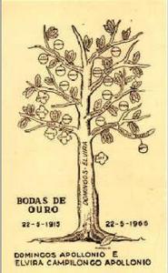 Lembrança das Bodas de Ouro de Domingos Appolônio Motta e Elvia Campilomgo Motta, pais de Cecília.