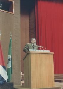 Discurso de Fidel Castro. Laurindo representou o Metrô de São Paulo.