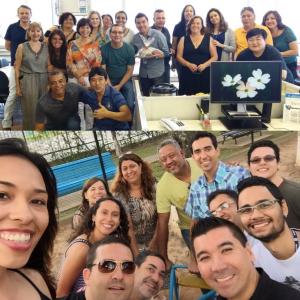 Na foto superior com a primeira equipe que coordenou no Metrô com engenheiro do GSI/CIE, em 2016. Na foto inferior, equipe de contratos do GRI em 2018.