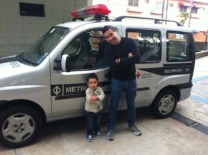 Com o filho Leonardo Ramos Kojima, no Metroclube.