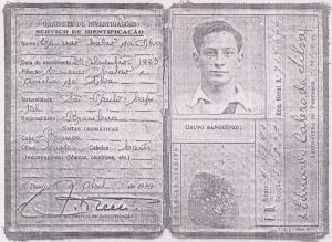 Antiga carteira de identidade de Eduardo Calero da Silva.