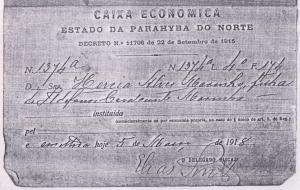 Caderneta da Caixa Econômica (3)<br>Brasil / Paraíba