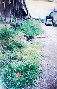 A fotografia mostra a Avenida Principal da Vila Esperança durante o início do processo de urbanização. Embora melhorias já estivessem em curso, o esgoto ainda corria a céu aberto. Ao fundo, observam-se as estacas da futura passarela da Rodovia dos Imigrantes. A imagem evidencia o ritmo lento da transformação urbana e a persistência das desigualdades no território.