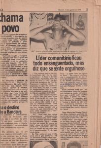 Matéria do Jornal Tribuna sobre o espancamento que Aguinaldo sofreu por policiais militares.

Nesse período, Aguinaldo era apelidado de “Sol”, mencionado durante a coleta do acervo e também na matéria.