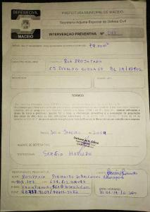 Documento de intervenção preventiva onde é decretado a retirada de Ricardo e sua família de sua casa.