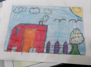 Desenho de imaginação de um sonho a realizar: Um pedaço de terra para ficar em contato com a natureza