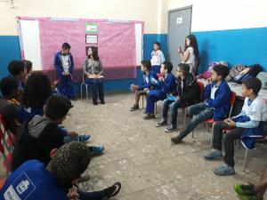 Inicio da entrevista - apresentação da entrevistada para a turma.