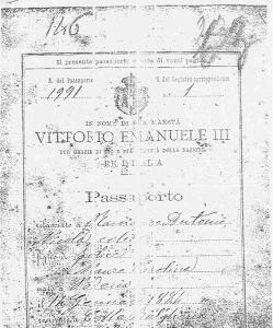 Passaporte do avô<br>Itália