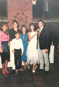 Mariza e Jorge com os filhos Karine, Sandro, Jeferson e Patrícia