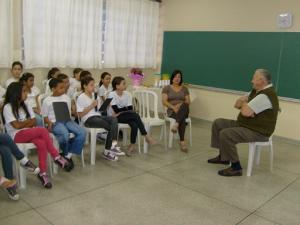 personagem: Depoente e alunos<br>historia: Relato da sua história de vida<br>