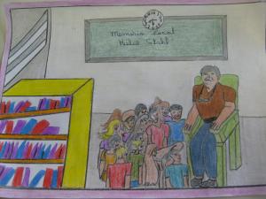 historia: Releitura do momento da entrevista, realizado pelos alunos da sala.<br>