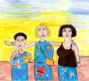 historia: Reprodução de Mariza (centro) com amigas no Carnaval de Marchinhas de Indaiatuba.<br>