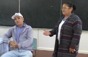 personagem: Domingos da Rosa e Maria Isaura Tamogami<br>historia: Apresentação do senhor Domingos para os alunos, no momento da entrevista.<br>