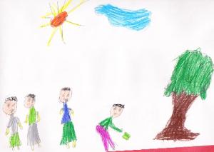 historia: Ele encontrou uma carteira com dinheiro e a guardou no bolso, pois não tinha onde gastar continuaram a brincar no ribeirão abaixo.
Foi quando encontrou uma senhora nervosa, pois tinha perdido a carteira com o dinheiro, então Sebastião que tem bom coração devolveu a carteira para a senhora e continuaram a brincar na água.<br>