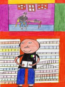 historia: Bruno Victorio Meneghetti compareceu a EMEB Professora Neusa Macellaro Callado Moraes para participar do projeto memória. Este momento foi registrado pelos alunos.<br>