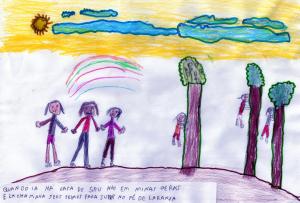 historia: Pegando laranjas com os irmãos na casa dos avós.<br>