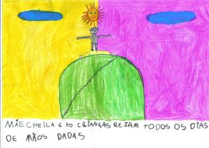 historia: As crianças do bairro atendidas pelo Instituto começam a auxiliar Cheila na superação da dor. Eles juntos rezam para que nunca essa tragédia venha a atingir outras famílias.<br>