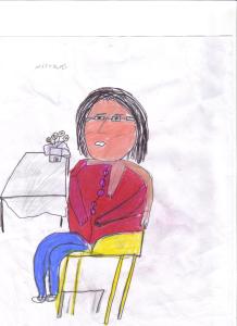 historia: Alunos receberam nossa depoente na biblioteca da escola<br>