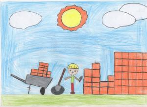 No inicio da Construção da escola.