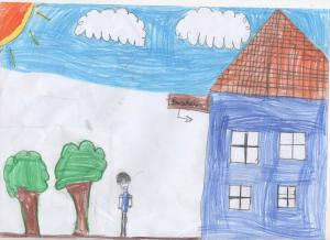 Quando criança sua escola fica longe de sua casa 7 kilometros.