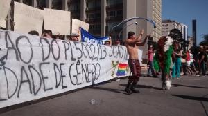 Parada LGBT de 2014 com o tema pela aprovação da PL 5002/13 Lei de Identidade de Gênero ou Lei João W Nery.