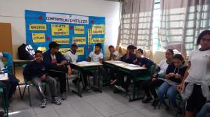 Alunos se preparando para a entrevista