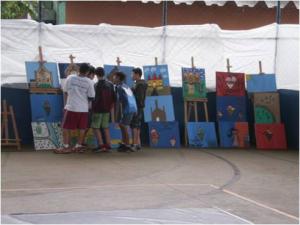 EXPOSIÇÃO NO FESTIVAL DE FIM DE ANO PINTURAS RETRATANDO OS PONTOS TURÍSTICOS DE NOSSA CIDADE.