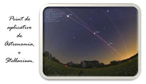 Print de uma tela do aplicativo astronômico Stellarium