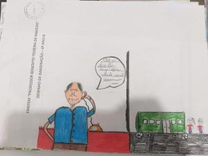Desenho sobre o dia a dia do Sr. Nedir