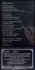 Formatura do PEJA, escola Municipal Alagoas - do bairro de Pilares - onde Sergio era professor de biologia/ciências.
Escolhe trazer o registro do presente que recebeu de um aluno.