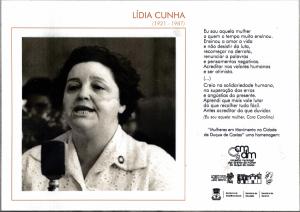 Placa feita pelo Conselho Municipal de Direitos da Mulher da Secretaria de Assistência Social do Município de Duque de Caxias.
Tal placa fez parte de uma exposição sobre os militantes notáveis da história da cidade.