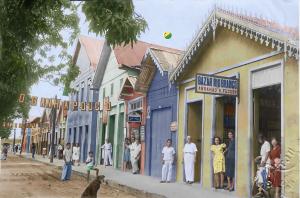 Cartão com a imagem da fachada da loja pertencente aos avós de Binho Marques, Abraão Fecury e Nazle Zahluth. A edificação, registrada como paisagem urbana, carrega silenciosamente histórias de imigração, trabalho e enraizamento. Como muitos estabelecimentos familiares, a loja testemunhou transformações sociais e urbanas ao longo do tempo na capital acreana.