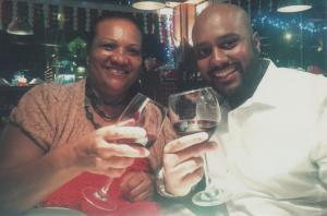 Natal em uma cantina em Gramado com o filho Rafael