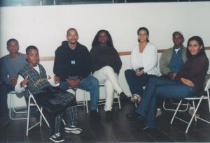 Sobrinhos de Regina (falta o Fernando) no aniversário de 10 anos do filho Rafael. A festa caiu no mesmo dia da final Corinthians com São Paulo. Regina comemora: o time vencedor foi o Corinthians