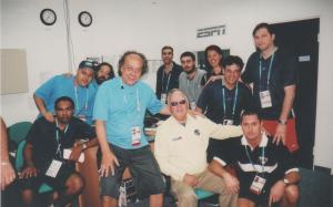 Copa de 98 com a equipe ESPN Brasil. Destaco, ao centro, com o grande e inesquecível Armando Nogueira.