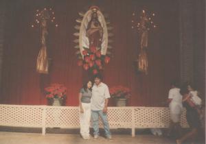 Na foto, Gal está com o atual ex-marido, Gilberto, em excursão para Aparecida do Norte.