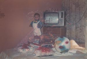 Aniversário de um ano do filho Haroldo (a pronúncia é Rérold). O tema da festa era Pata Donald.