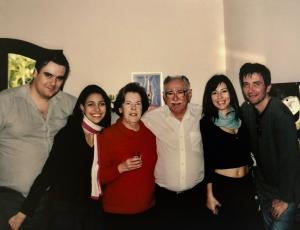 Maria Aparecida, marido Pedro, filhos Rita e neto, Flávia (Nora), Christoph (genro).