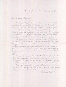 Carta do Antonio Candido enviada à Margarida, desejando feliz natal. Eles se conheceram na Comissão de Justiça e Paz e ficaram muito amigos.