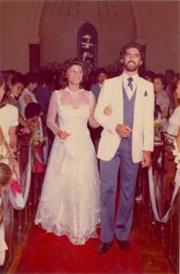 Ita Cardoso e Antonio Dantas se casaram em 04 de abril de 1984, na Igreja Metodista de Santo Amaro. Esq.-Dir.: Ita Cardoso e Antonio Dantas.