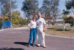 Íris e Edgar (marido) curtem o inverno de julho na Termas de Ibirá.
