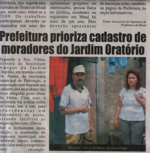 Foto do Jornal Mauá Notícias de 05 a 11/02/2010. Manchete: 