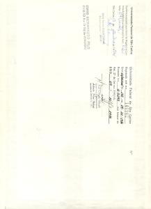 Verso do diploma de Osvaldo, formado em Física pela UFSCAR.