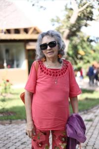 Foto de corpo de Professora Holanda, no dia do 10º Congresso de Trabalhadores na Educação Paulo Freire (CTE), sob o tema “Educação, Democracia e Direitos”, na chácara da SINPRO DF.