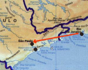 1) Tietê - SP
2) São Paulo - SP
3) Rio de Janeiro - RJ
2) São Paulo - SP