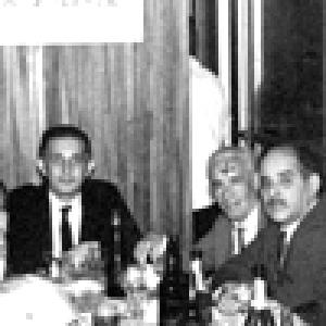 Foto ampliada da confraternização de fim de ano da Vale em um restaurante do Edifício da Avenida Central, dos grupos de controle e administrativo, que sempre se reuniam.